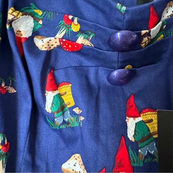 NWT | Collectif x Modcloth | No Place Like Gnome Printed Retro Midi Dress | XS - Picture 4 of 8